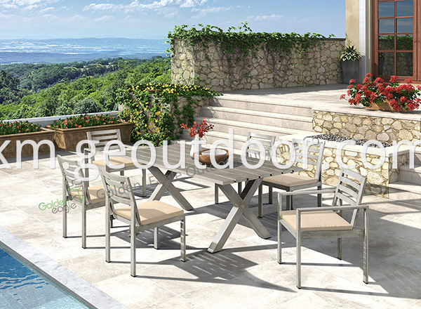 outdoor aluminium dining table and chair